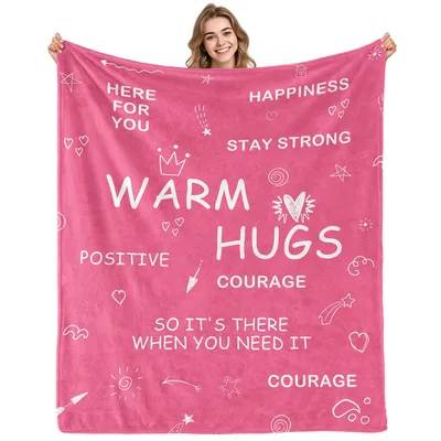 Encouragement Get Well Hugs Blanket Warm Hugs Design for Support