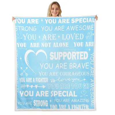 Encouragement Words Heart Blanket: Positive Affirmations for Comfort