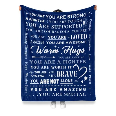 You Are Strong Warm Blanket features uplifting phrases like