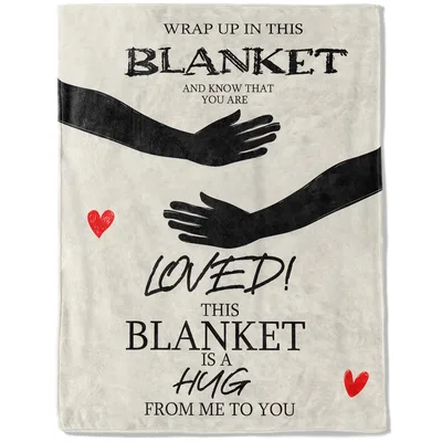 Hug Hands Love Message Blanket: A Warm Embrace in Text and Art