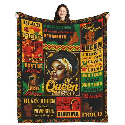 Black Queen Empowerment Blanket Celebrating Strength and Beauty