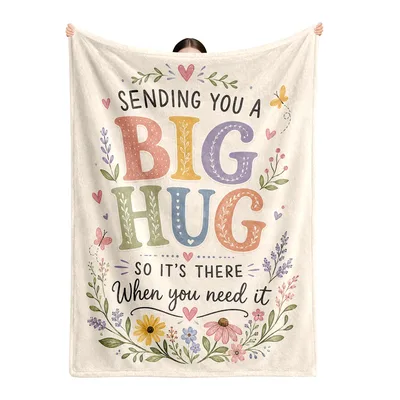 Hug Encouragement Floral Blanket: Sending You a Big Hug Design