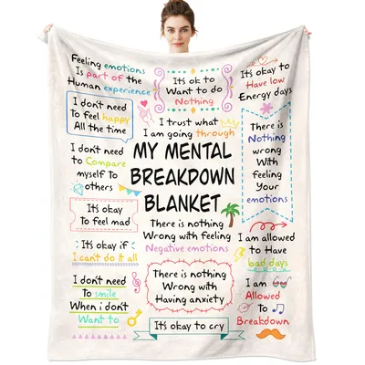 Mental Health Affirmations Blanket: My Mental Breakdown Blanket Design