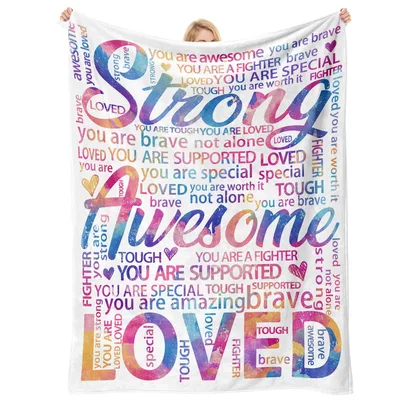 Watercolor Affirmations Rainbow Message Blanket
