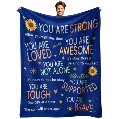 Encouragement Affirmations Sunflowers Blanket