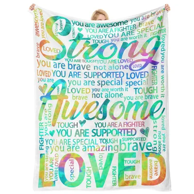 Encouragement Words Inspirational Text Blanket