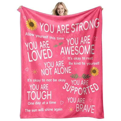 You Are Strong Encouragement Affirmations Blanket