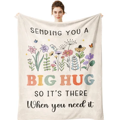 Hug Get Well Wildflowers Blanket: Sending You a Big Hug Design