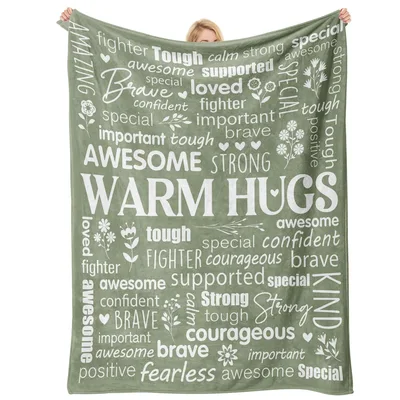 Inspirational Affirmation Words Blanket: Warm Hugs Design for Comfort