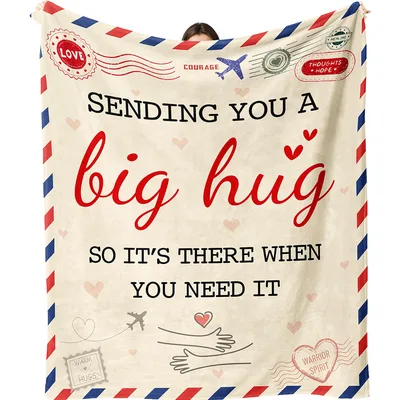 Sending You a Big Hug Letter Blanket for Recovery Support