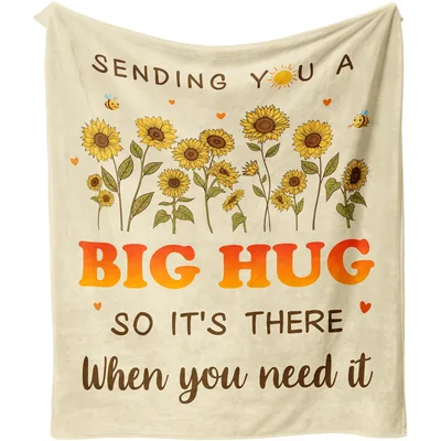 Sunflower Hug Get Well Blanket: Big Hug So It's There Design