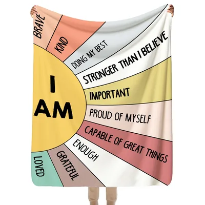 Positive Affirmations Inspirational Blanket