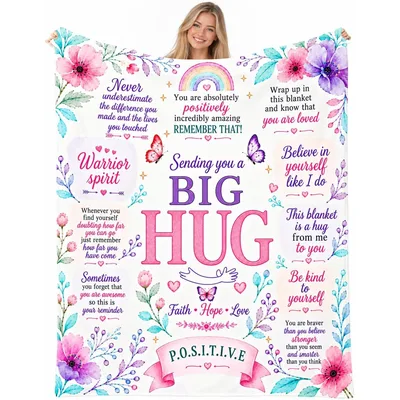 Sending You a Big Hug Positive Blanket for Encouragement
