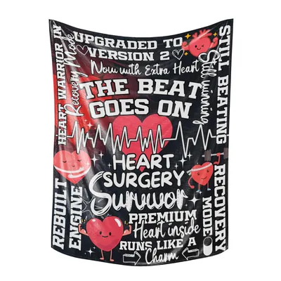Heart Surgery Recovery Blanket featuring "The Beat Goes On"