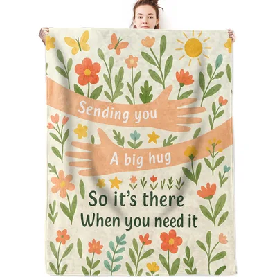 Get Well Hug Floral Blanket: Sending You a Big Hug Design