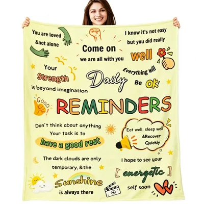 Get Well Encouragement Cheer Blanket Daily Reminders for Recovery
