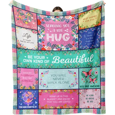 Floral Patchwork Hug Blanket: Sending You A Big Hug Design