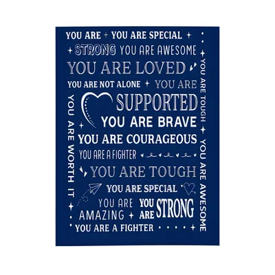 Navy Encouragement Words Blanket: You Are Special Affirmation Design