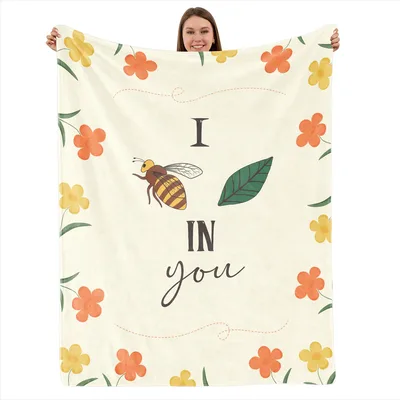 I Bee Blanket: A Floral Pun Design for Encouragement