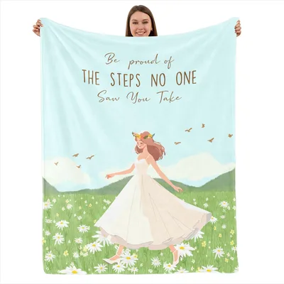 Woman in White Dress Blanket Celebrating Hidden Strength and Growth