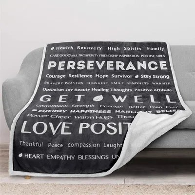 Perseverance Get Well Words Blanket for Recovery Support