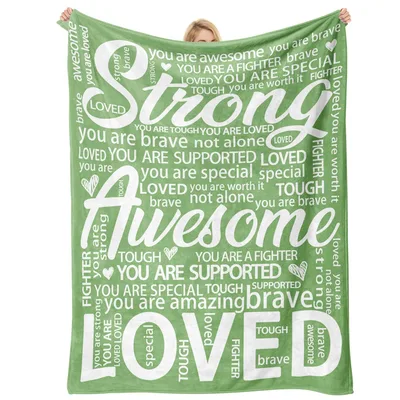 Strong Awesome Loved Inspirational Words Blanket
