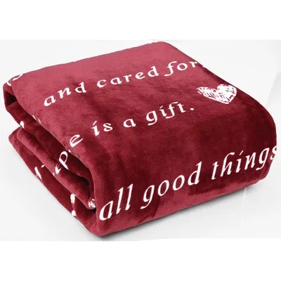 Strength Courage Warm Hugs Blanket No. 2 with Hope Is A Gift Design