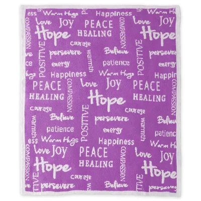 Hope Peace Joy Healing Words Blanket for Comfort and Support