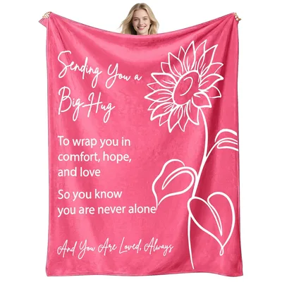 Sending You a Big Blanket featuring a sunflower and words