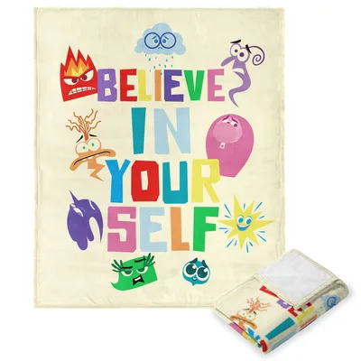 Believe in Yourself Colorful Blanket: Emojis and Encouragement Design