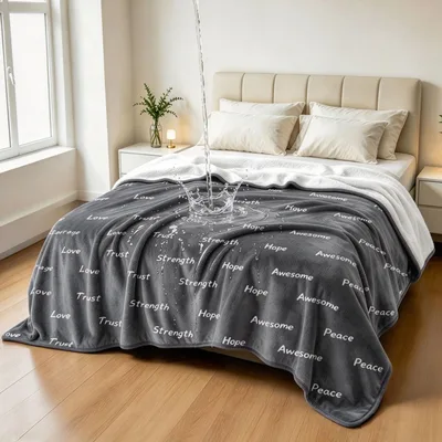 Love Hope Strength Word Pattern Blanket for Emotional Support