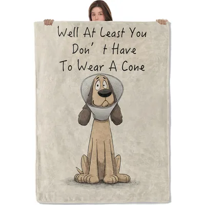 Dog in Cone Get Blanket: Funny Recovery Gift for Pet Lovers