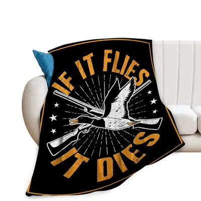 Duck Hunting Blanket: If It Flies It Dies Shotgun Design