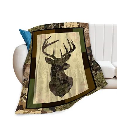 Deer Hunting Camo Blanket