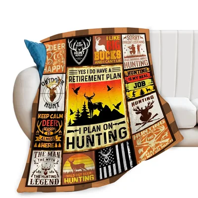 Deer Hunting Hunter Blanket: Retirement Plan and Big Bucks Design