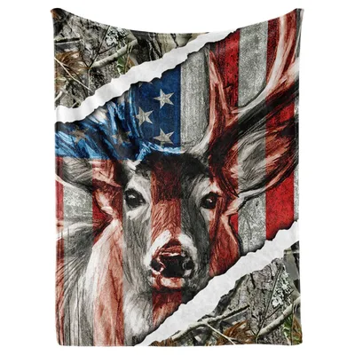 Deer Hunting Flag Blanket: Patriotism Meets the Woods
