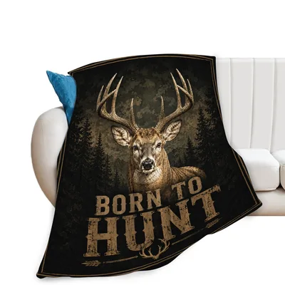 Deer Hunting Buck Blanket: Born to Hunt Deer Design