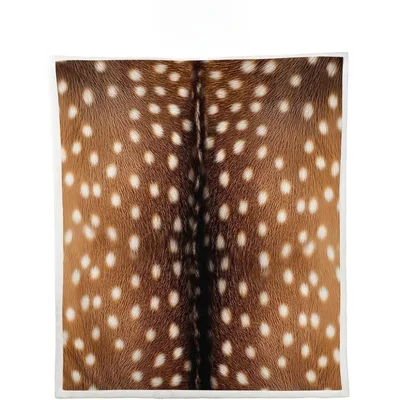 Hide Blankets Deer Hide Print Fleece and Sherpa Throw