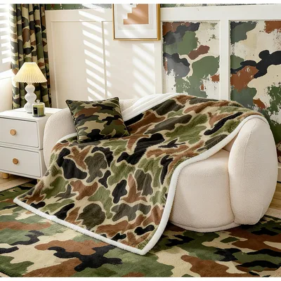 Camouflage Print Blanket for Duck Hunters and Outdoor Lovers