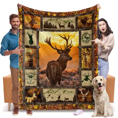 Deer Hunting Scenic Blanket