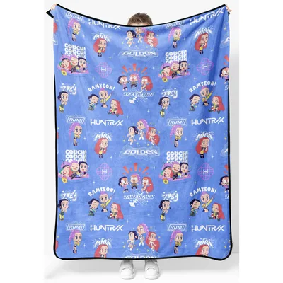 Cartoon Characters Faces Pattern Blanket Featuring Huntrx Heroes