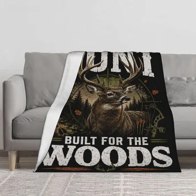 Built for the Woods Blanket: Deer and Bow Design
