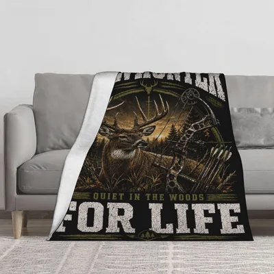 Quiet in the Woods Blanket: Archery and Deer Hunting Design
