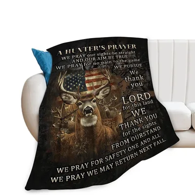 Hunter's Prayer Deer Design Blanket