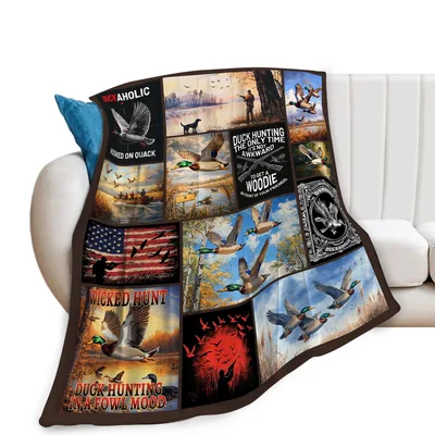 Duck Hunting Collage Design Blanket for Mallard Lovers