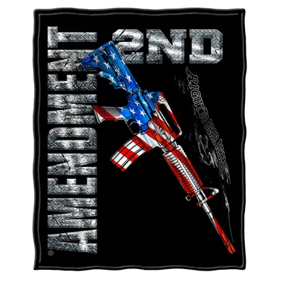 American Flag Rifle Second Blanket: 2nd Amendment Design