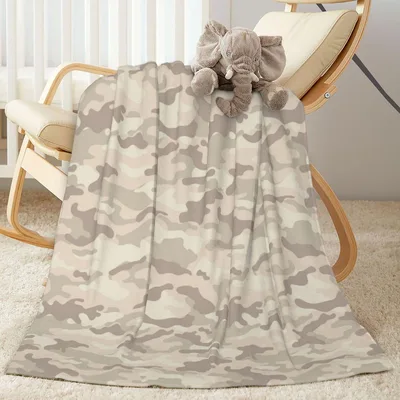 Desert Camouflage Pattern Blanket featuring soft sandy tones