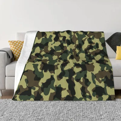 Green Camouflage Pattern Blanket for Outdoor Lovers – Design 2
