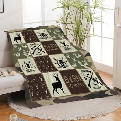 Deer Hunting Patchwork Pattern Blanket No. 2