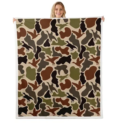 Duck Hunting Camouflage Pattern Blanket for Outdoor Lovers